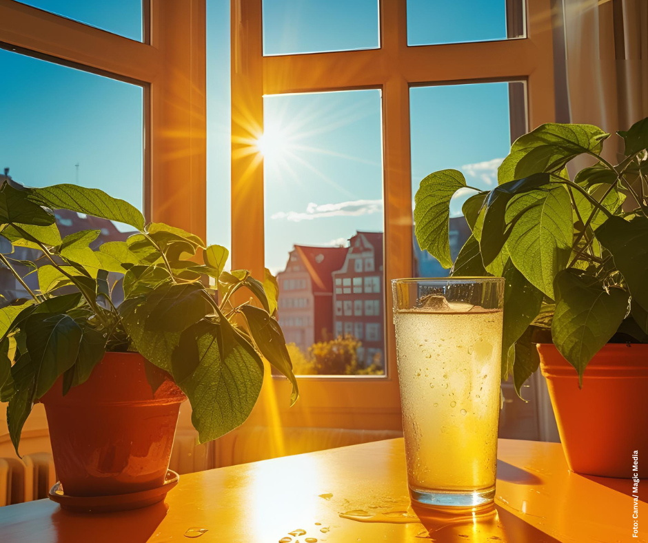 Ein heißer Sommertag in der Wohnung